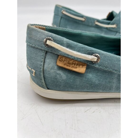 Sperry Women's Top-Sider Coil Canvas Slip-On Boat Shoes Size 7M Teal Blue Casual - Picture 7 of 8